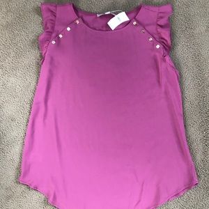 NWT! Loft Ruffle Sleeve Top